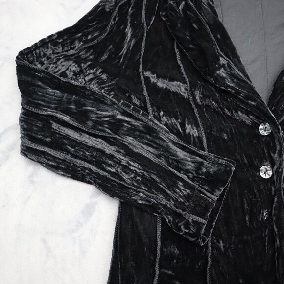 Passion Concept Jacket Womens M Black Pinstriped Long Sleeve Collared Blazer - Picture 8 of 16